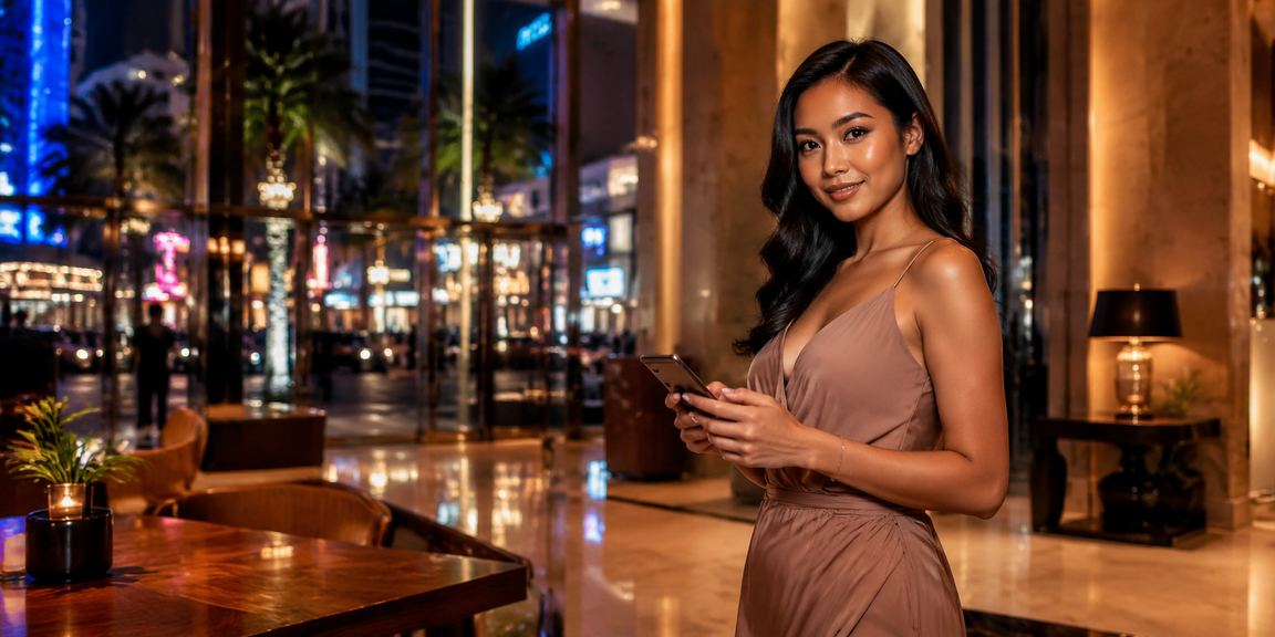 Malaysian player enjoying online roulette on a mobile phone in Kuala Lumpur
